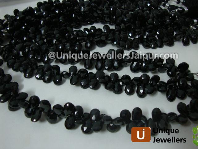 Black Spinel Faceted Pear Beads